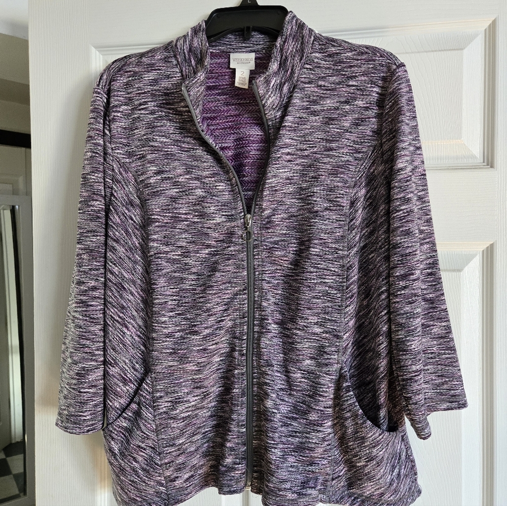 Chico's Weekends Zip Up Top w/Pockets
